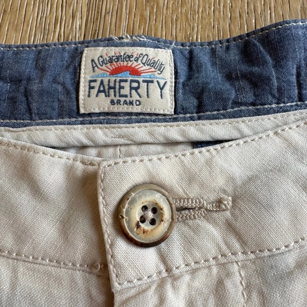 Faherty Mens Linen Blend shorts sz36 mint cond price firm!